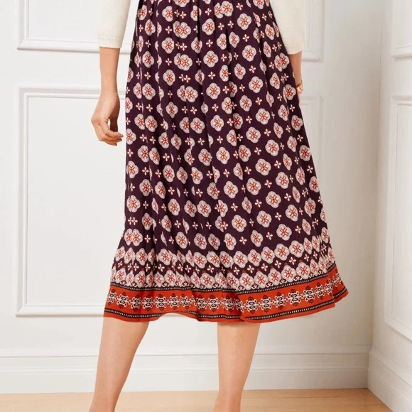 NWT TALBOTS PETITES VISCOSE FIT AND FLARE MIDI SKIRT 0P - Picture 3 of 6